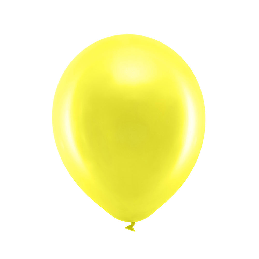 Click to view product details and reviews for Metallic Latex Balloons Yellow X10.