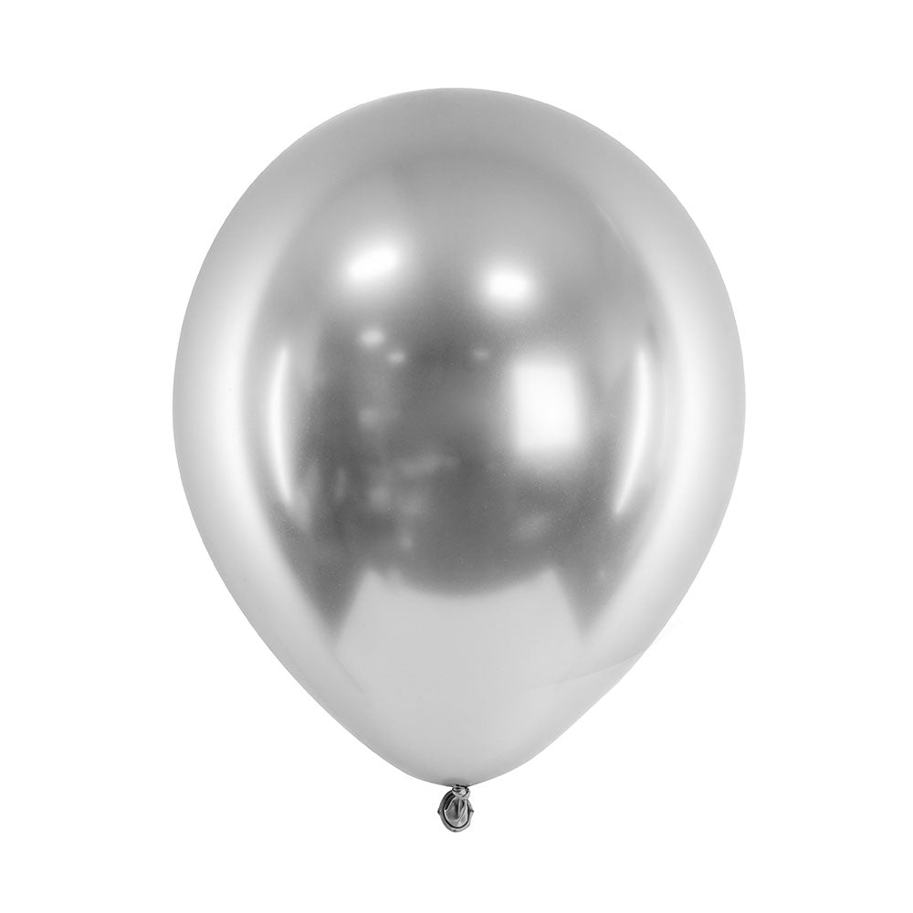 Glossy Latex Balloons Silver X50