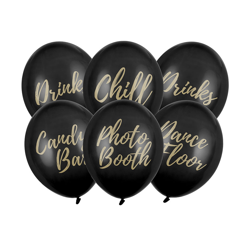 Click to view product details and reviews for Signage Balloons Set Black X6.