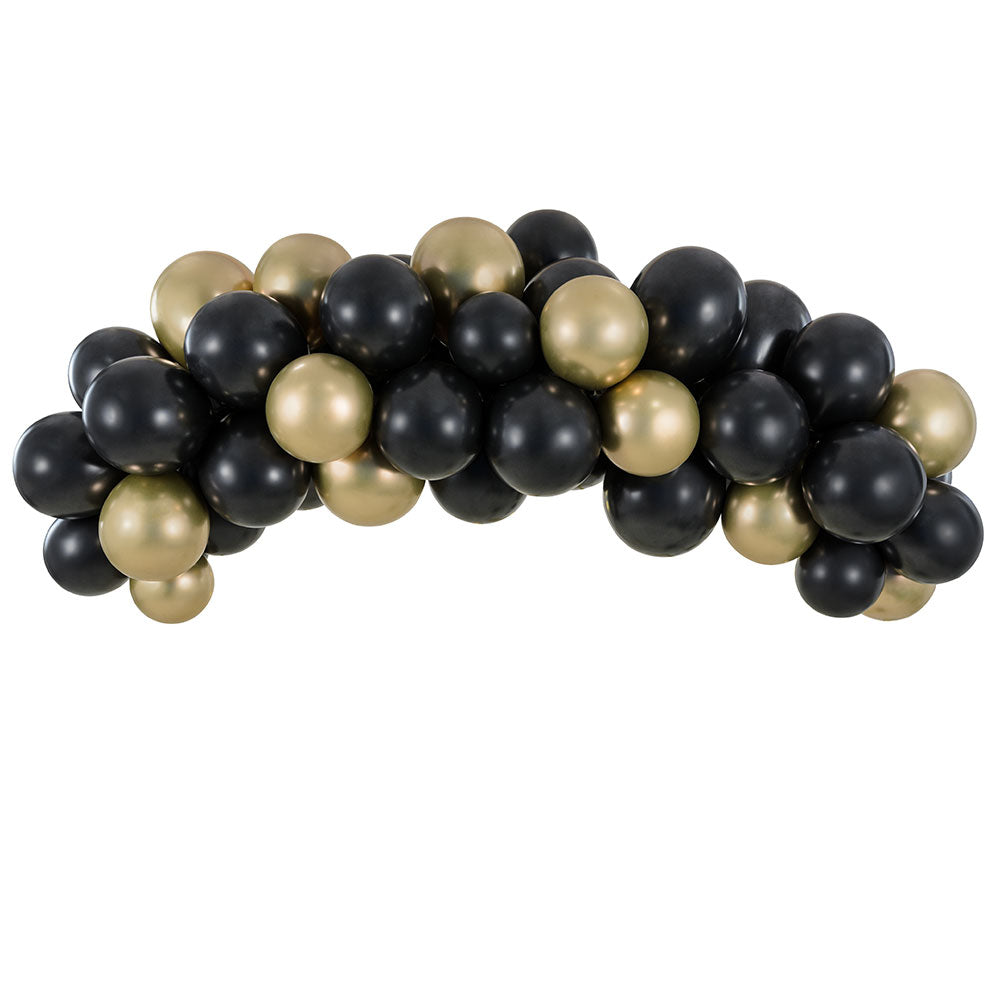 Click to view product details and reviews for Balloon Garland Black Gold.