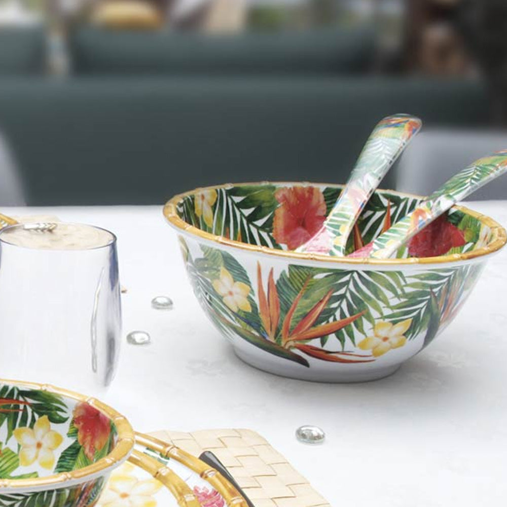 Click to view product details and reviews for Melamine Deep Salad Bowl Tropical Print.