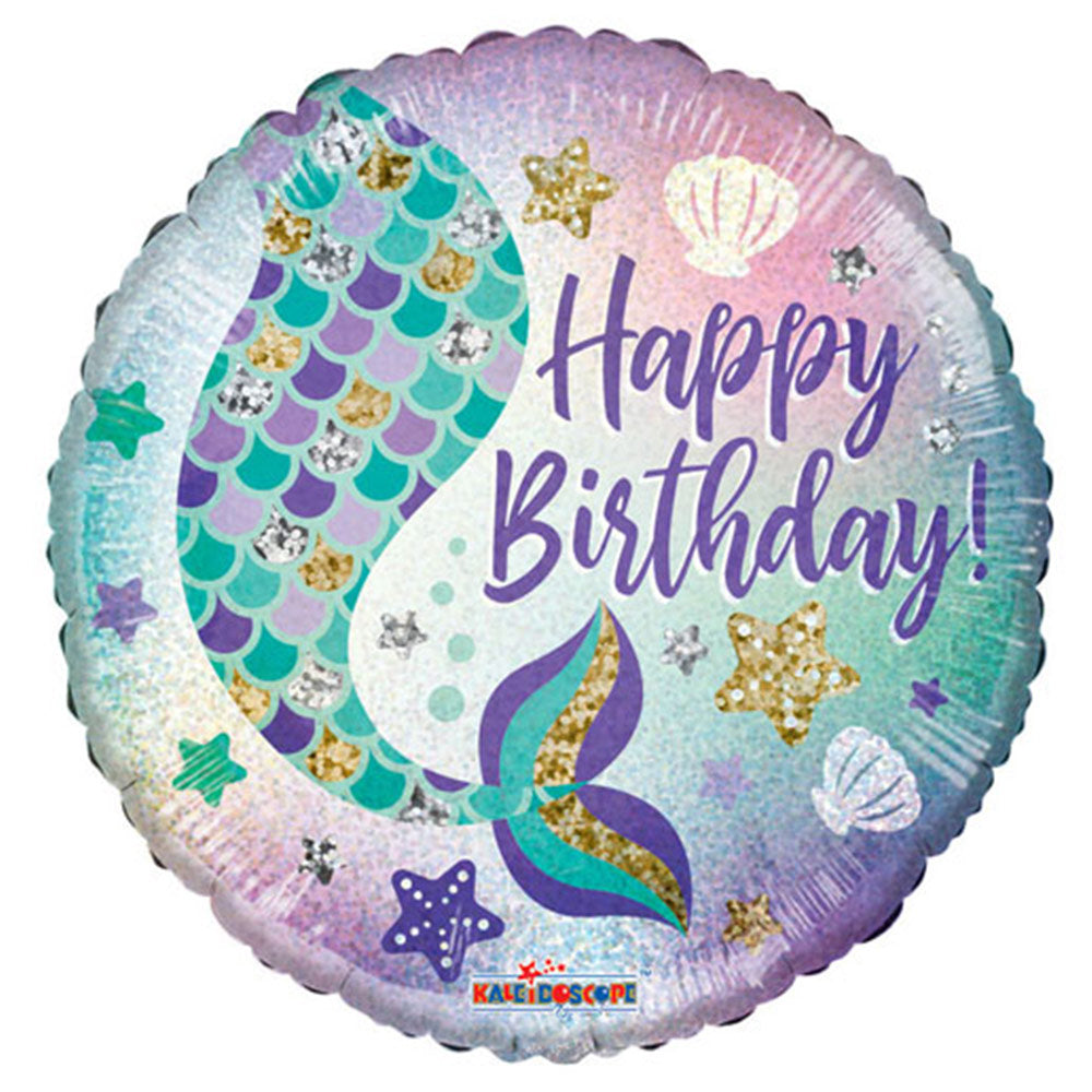 Glitter Mermaid Happy Birthday Foil Balloon