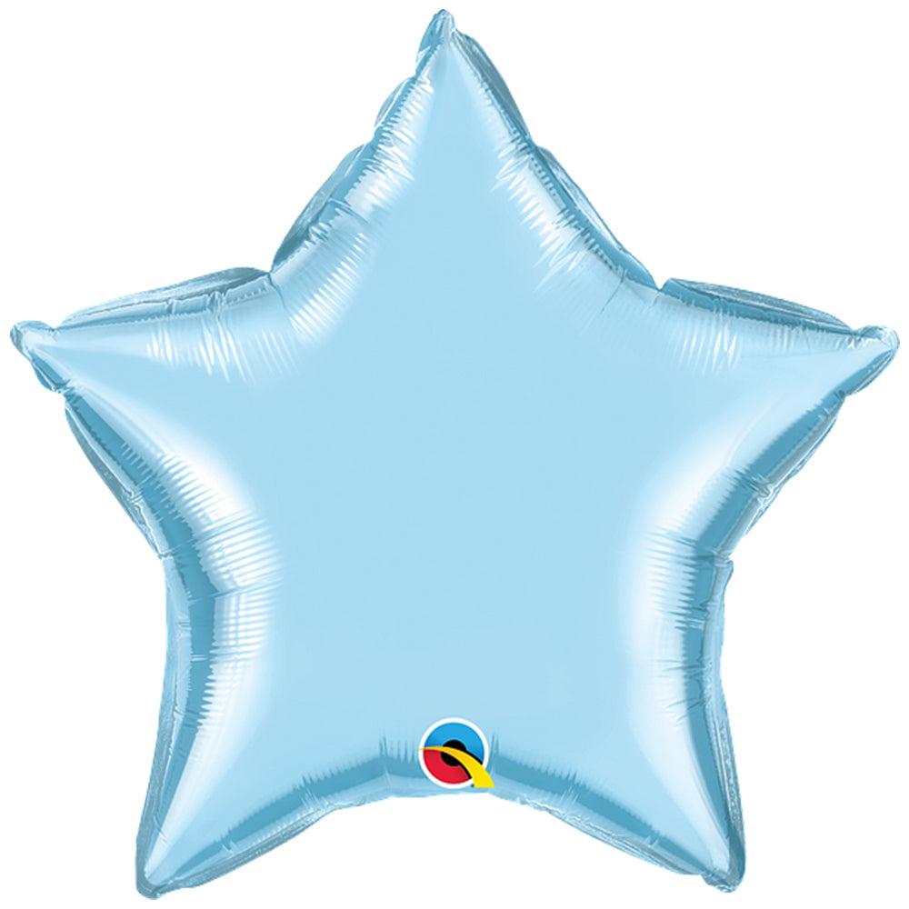 Star Foil Balloon Light Blue Pearl