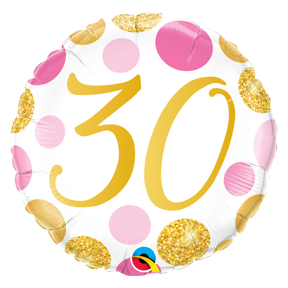 Click to view product details and reviews for Pink Gold Dots Foil Balloon 30th Birthday.