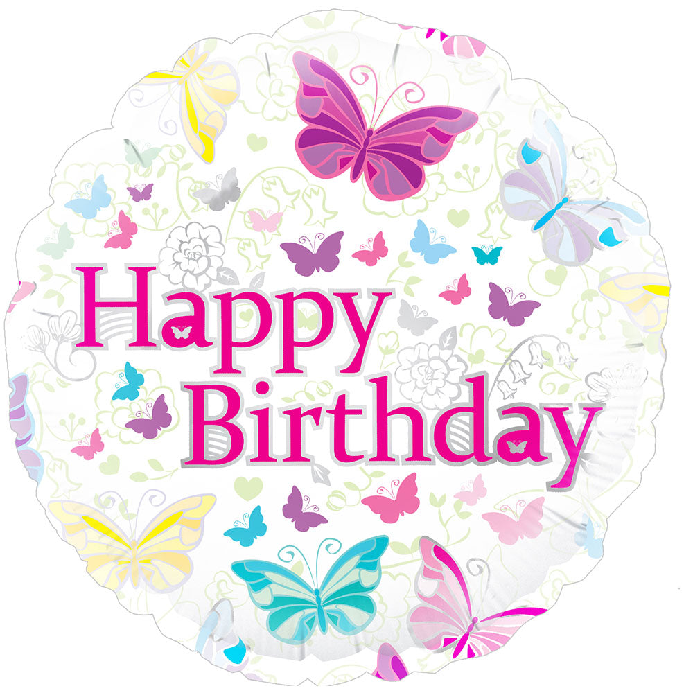 Click to view product details and reviews for Butterfly Happy Birthday Foil Balloon.