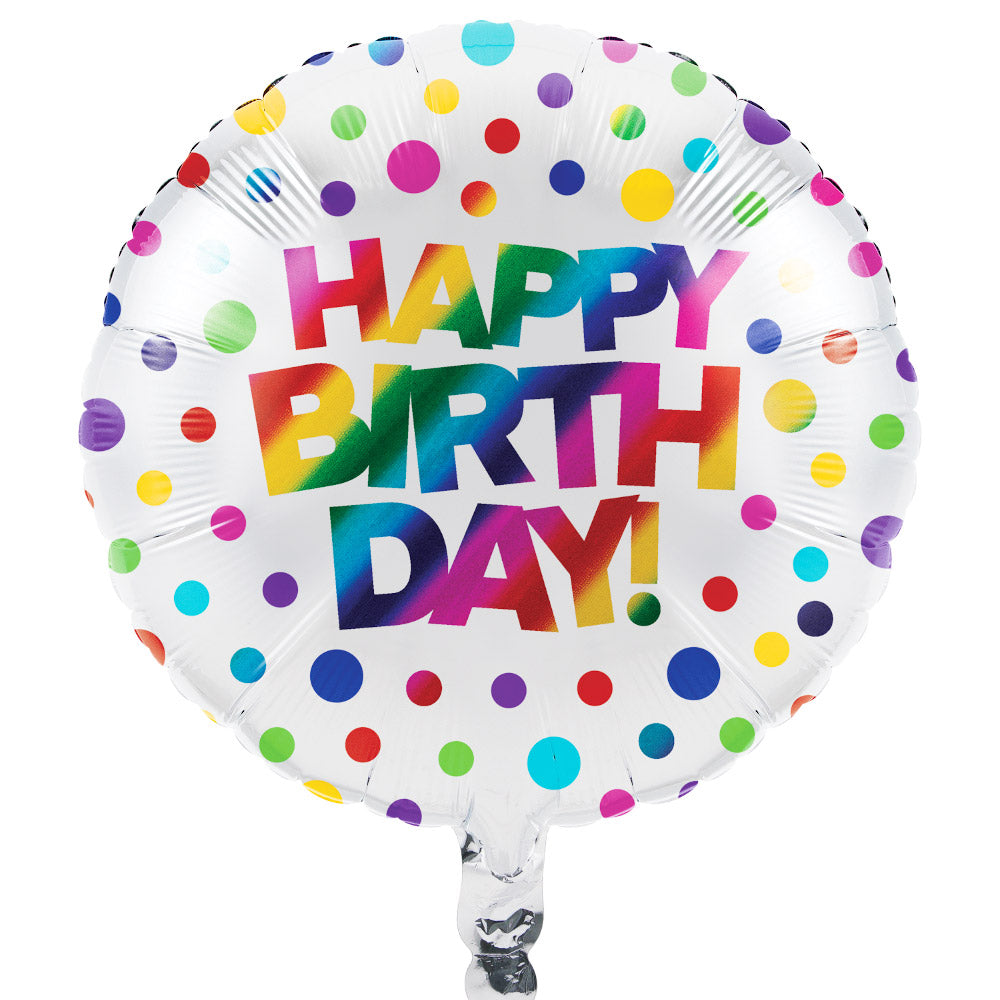 Click to view product details and reviews for Spotty Rainbow Happy Birthday Foil Balloon.