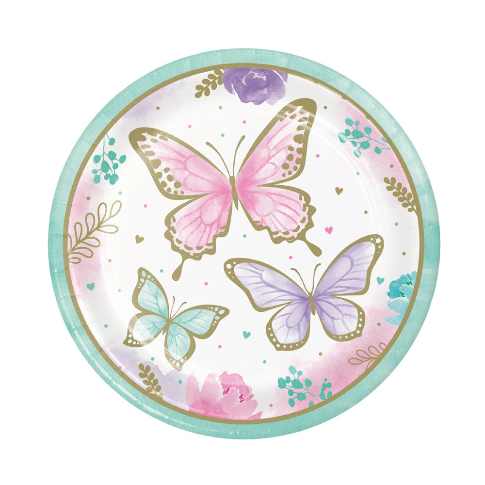 Click to view product details and reviews for Butterfly Shimmer Large Paper Plates X8.