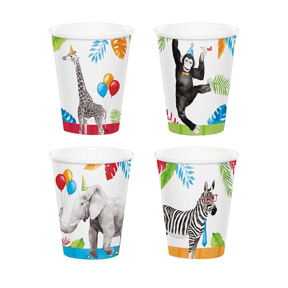 Jungle Safari Paper Party Cups X8