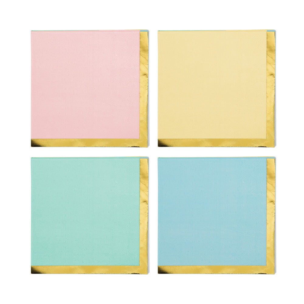 Pastel Beverage Party Napkins X16