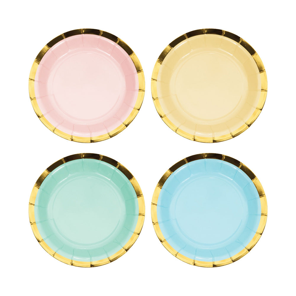 Pastel Small Paper Party Plates X8