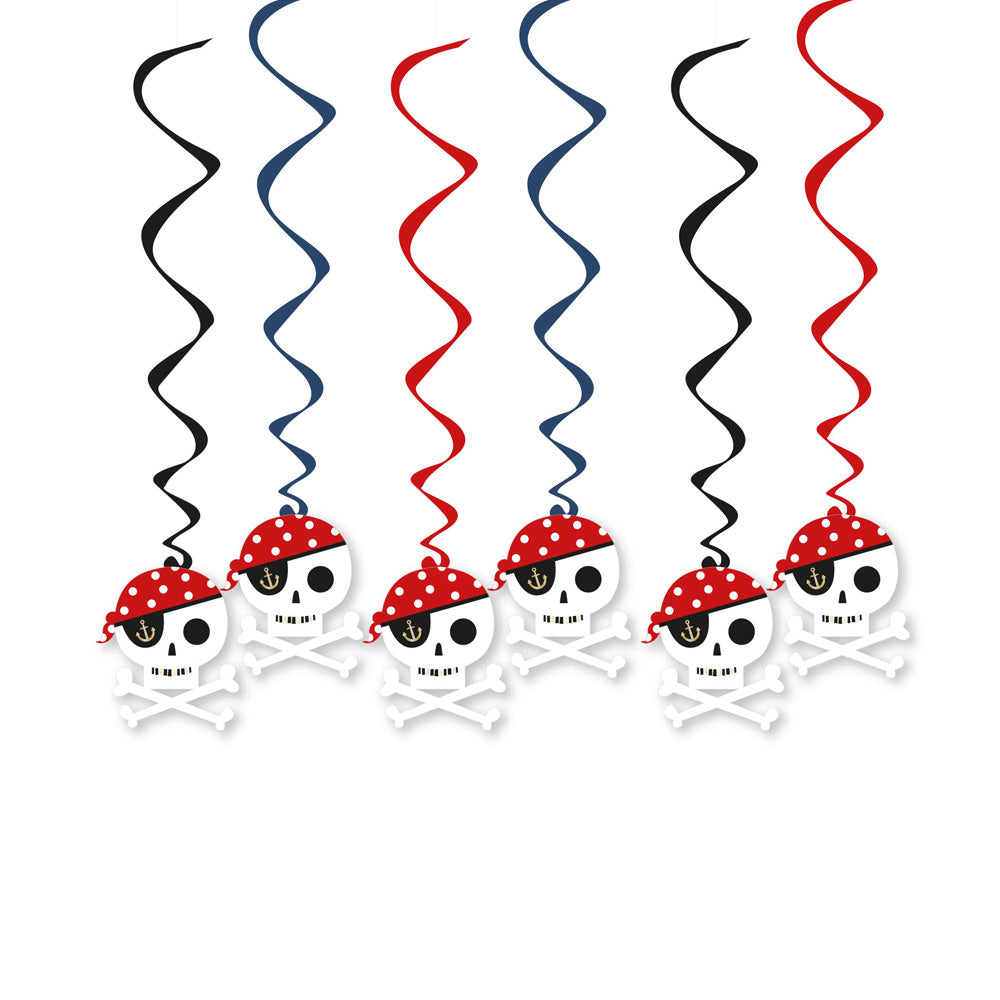 Treasure Island Swirl Decorations X6