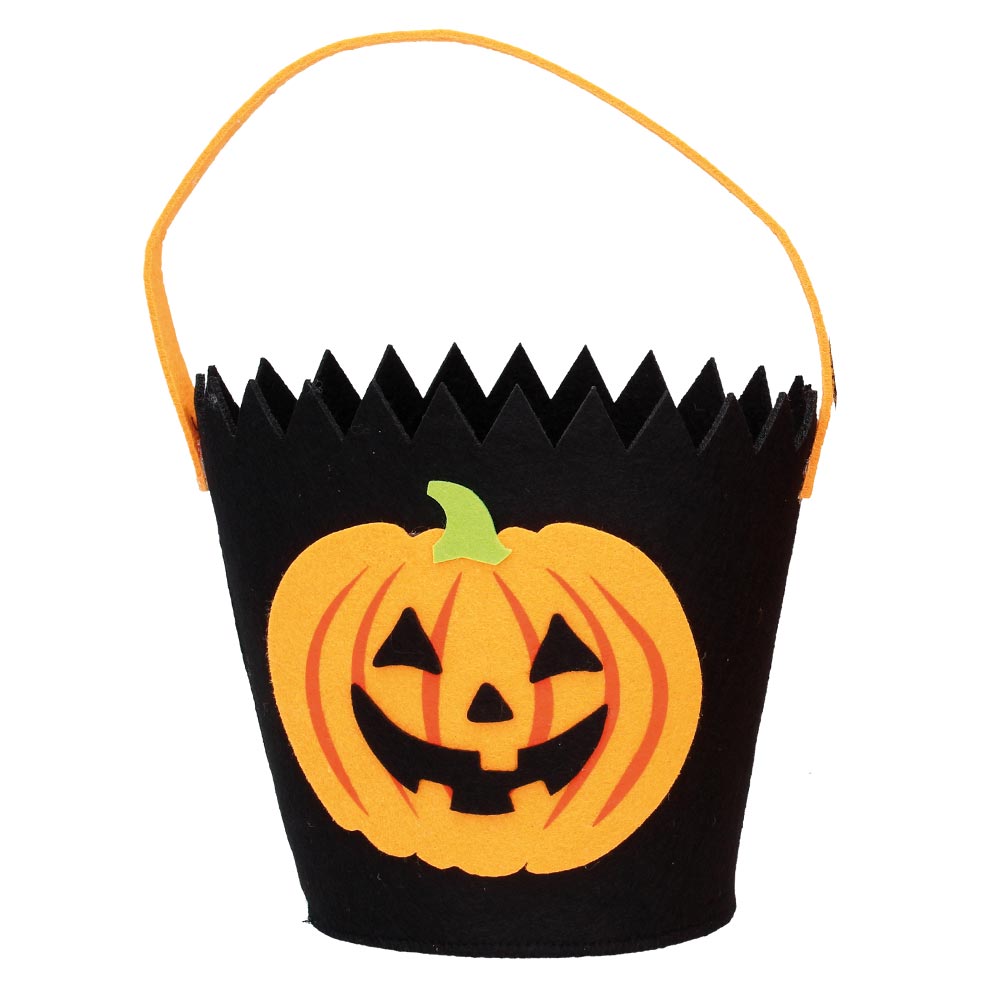 Felt Pumpkin Halloween Bucket