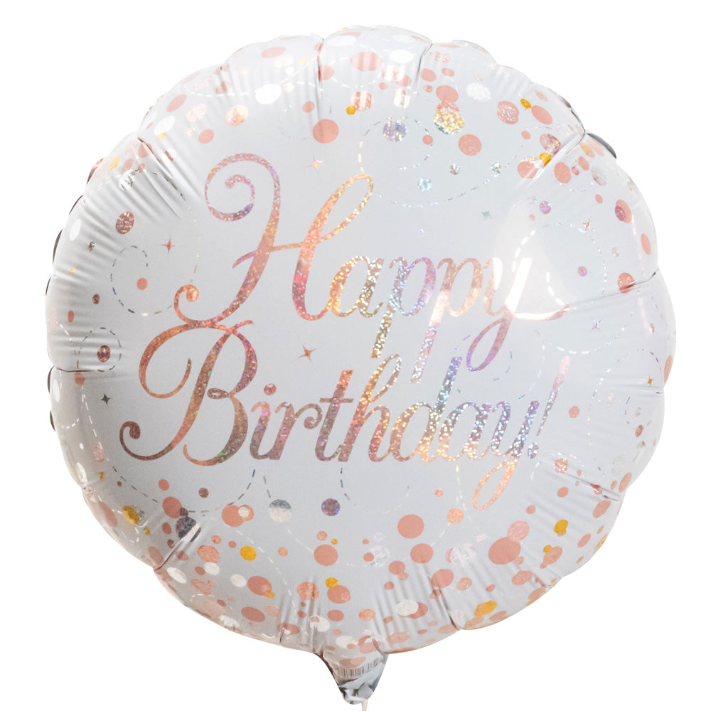 Click to view product details and reviews for Rose Gold Confetti Happy Birthday Foil Balloon.