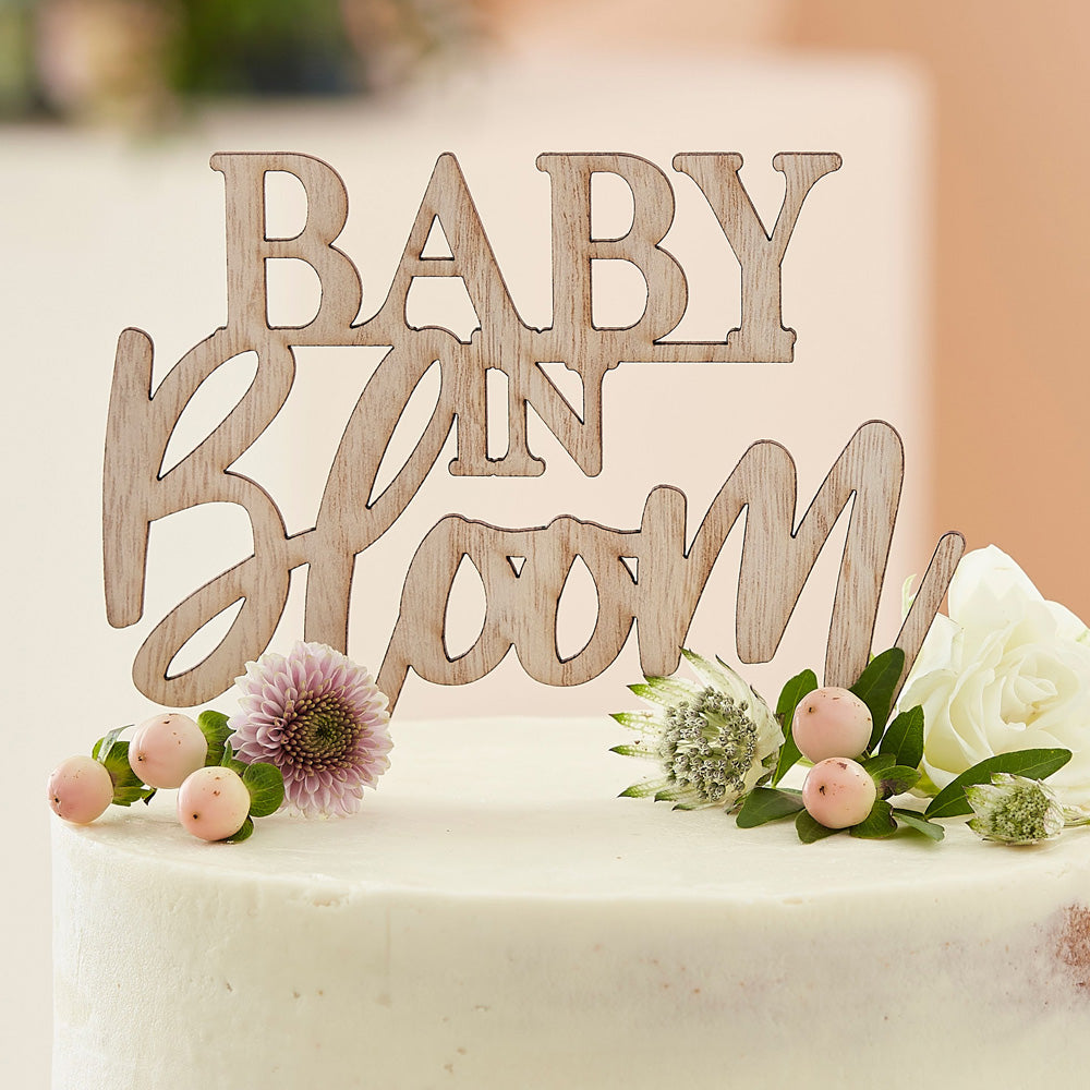 Click to view product details and reviews for Baby In Bloom Wooden Cake Topper.