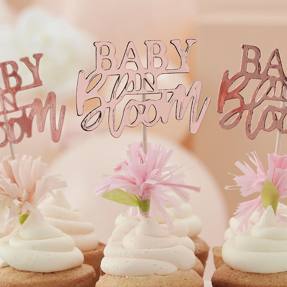 Click to view product details and reviews for Baby In Bloom Cupcake Toppers X12.