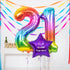 21st Birthday Balloons - Personalised Inflated Balloon Bouquet Rainbow