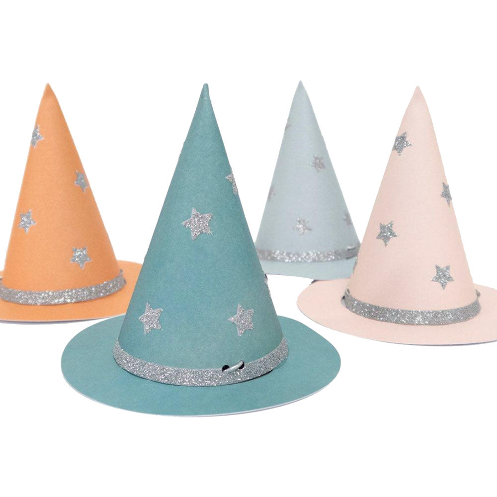 Pastel Halloween Mini Witch Hats X8