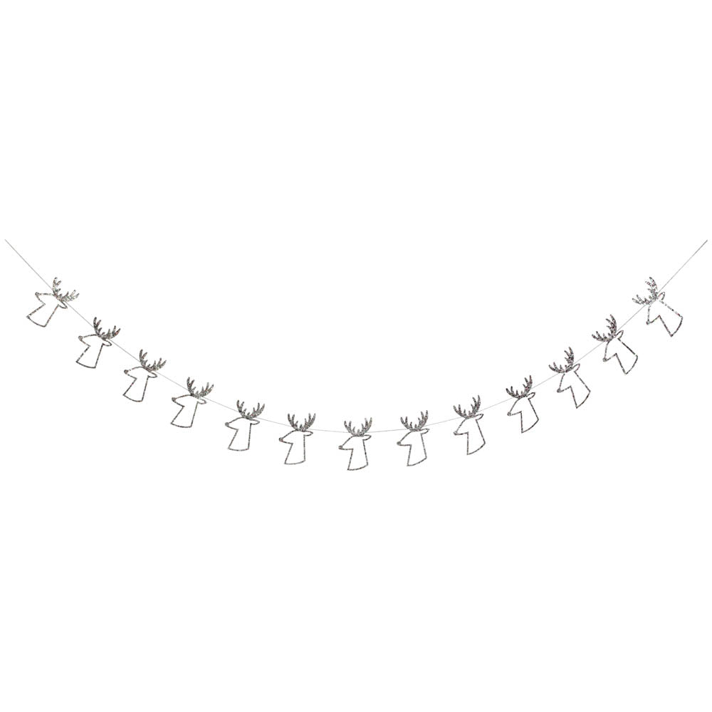 Silver Reindeer Mini Garland