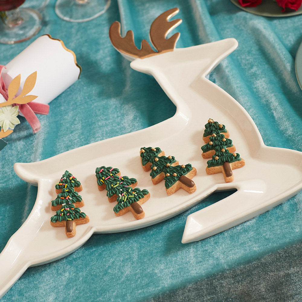 Ceramic Reindeer Plates X2