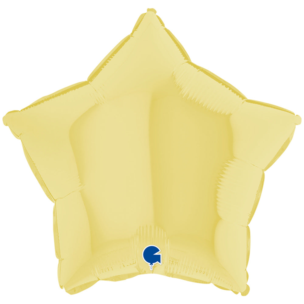 Star Foil Balloon Matte Yellow