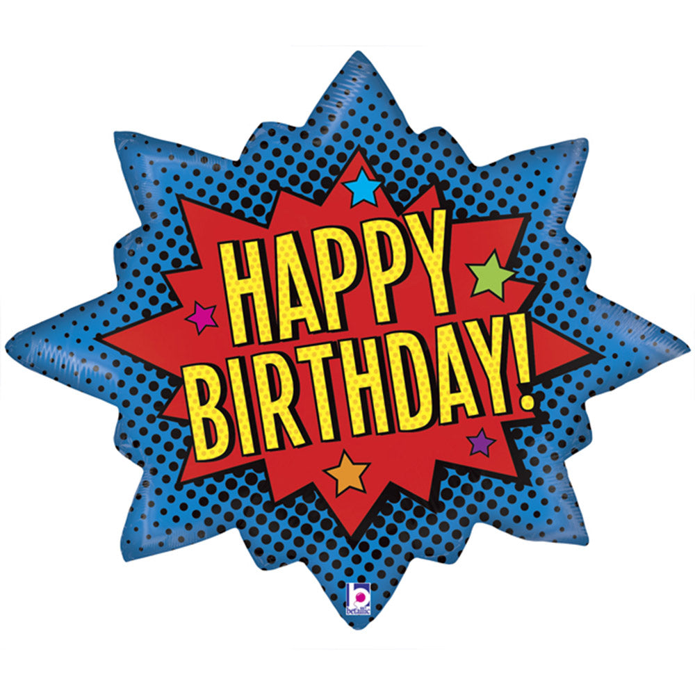 Click to view product details and reviews for Superhero Happy Birthday Burst Balloon.