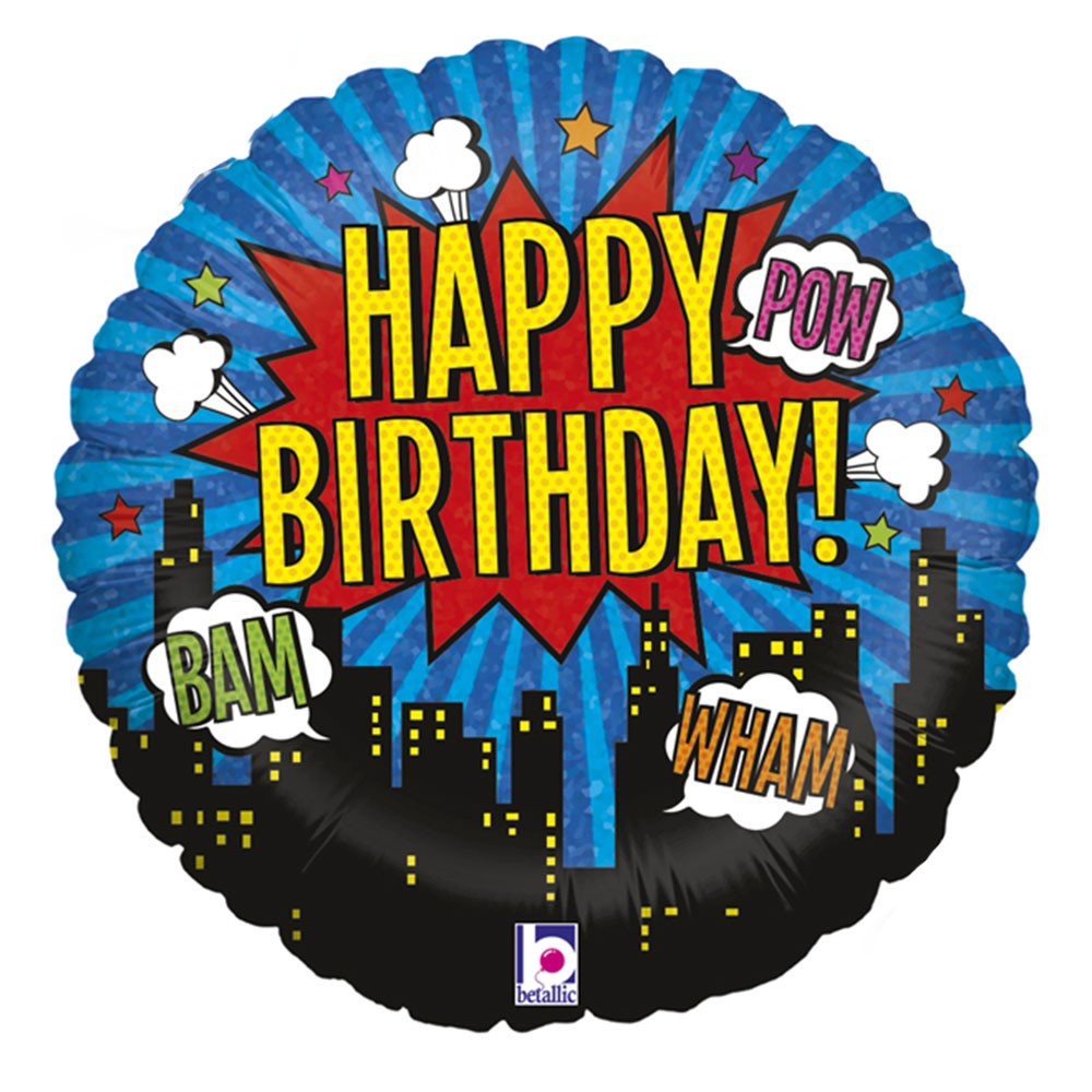 Click to view product details and reviews for Superhero Happy Birthday Foil Balloon.