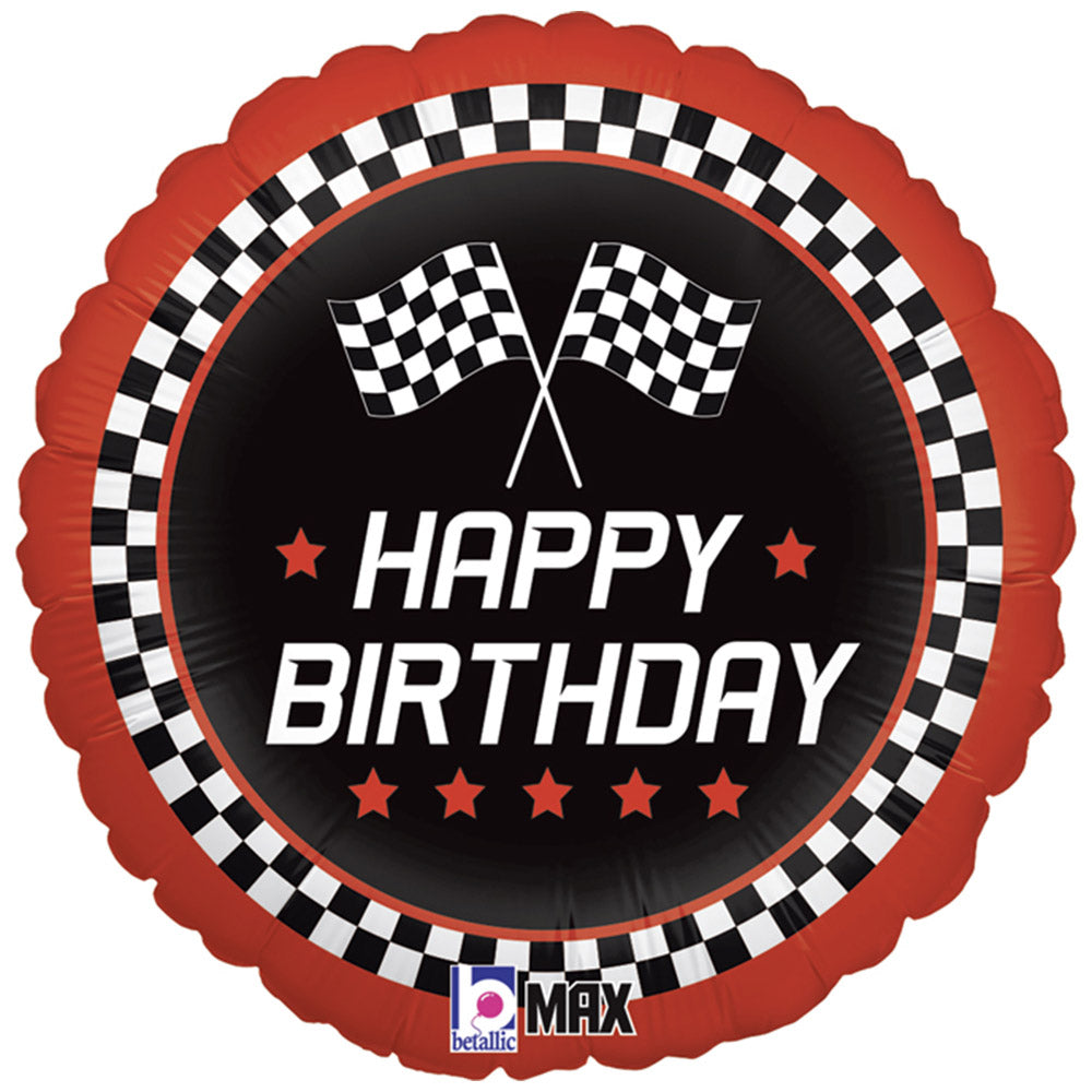Click to view product details and reviews for Checkered Flag Happy Birthday Foil Balloon.