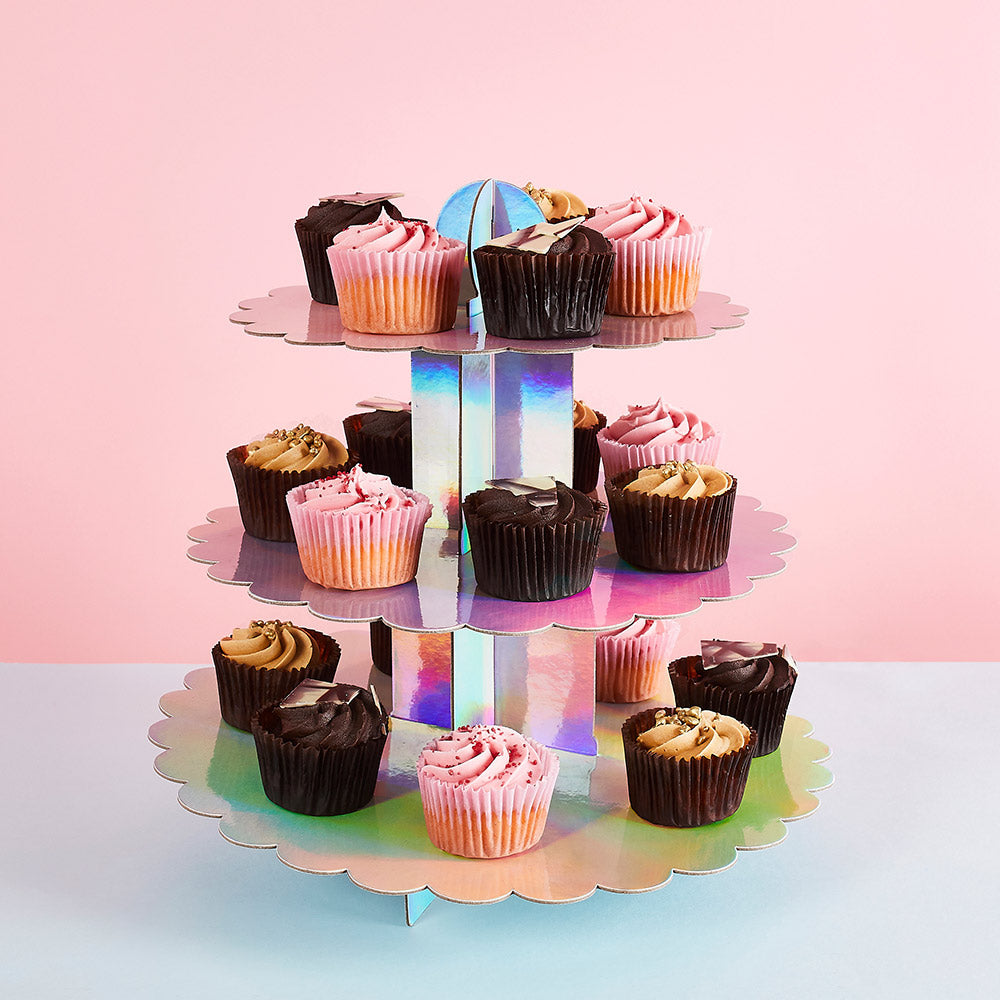 Click to view product details and reviews for Three Tier Scallop Edge Cake Stand Iridescent.