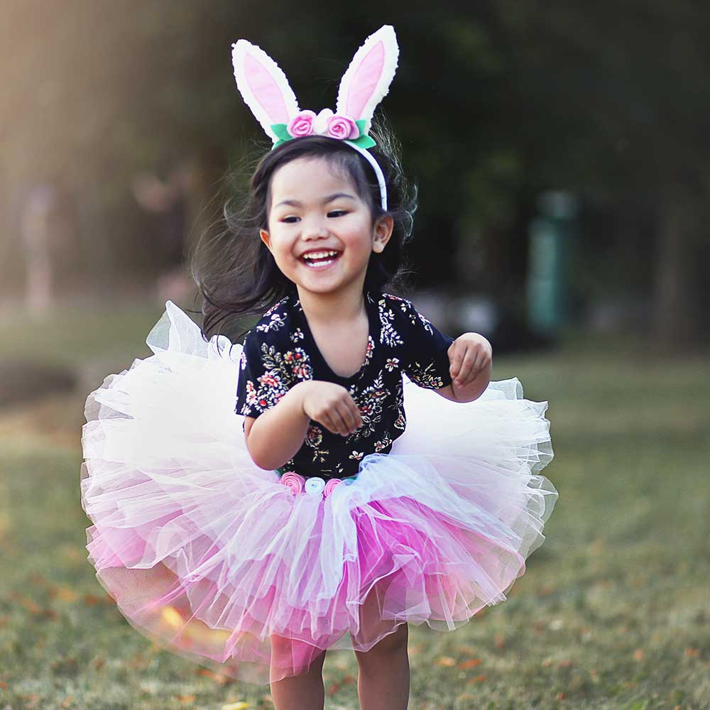 Kids Bunny Pink Tutu With Headband