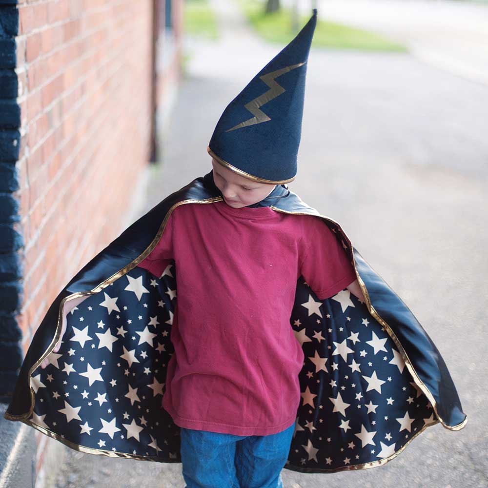 Click to view product details and reviews for Kids Reversible Wizard Cape And Hat.