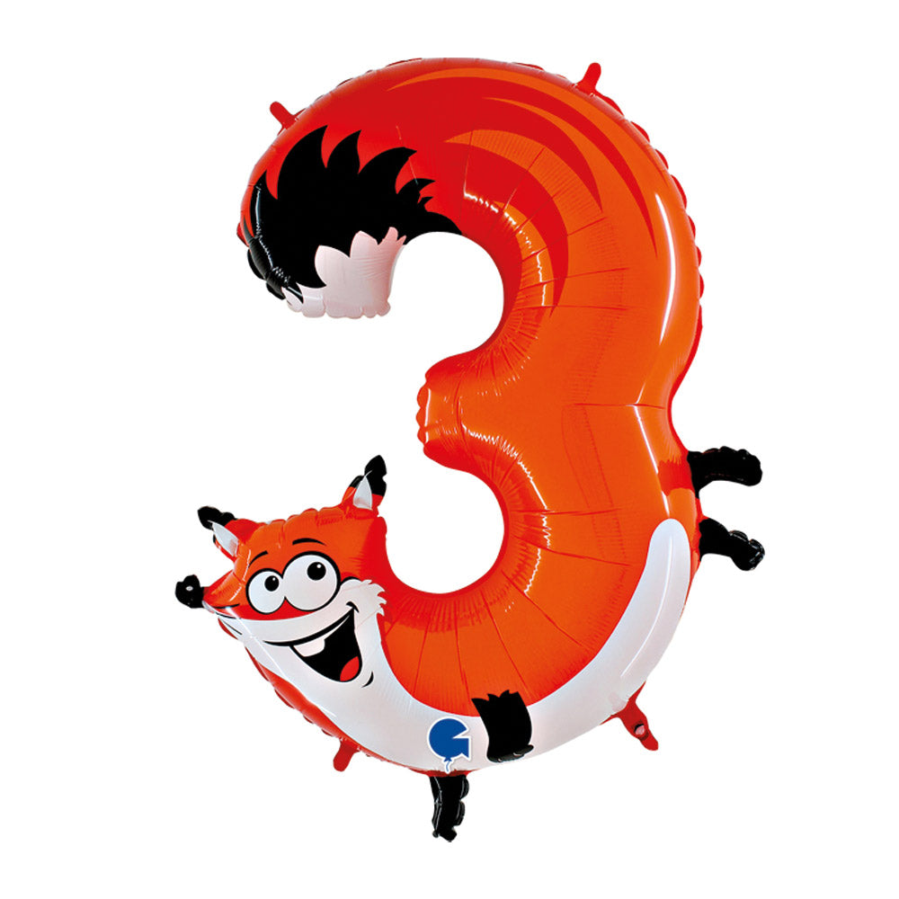 Animaloon Fox Helium Balloon Number 3