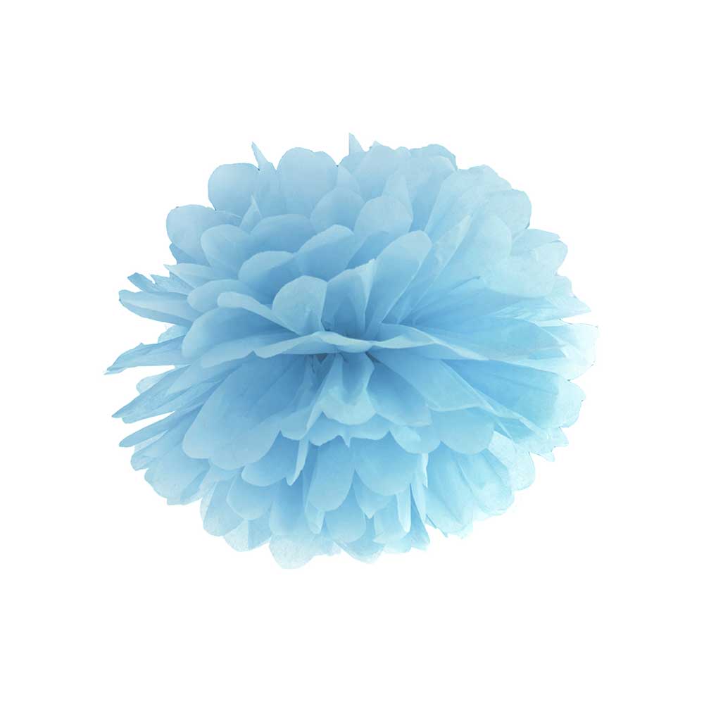 Click to view product details and reviews for Paper Pom Pom Decoration 35cm Pale Blue.