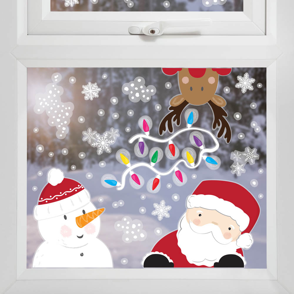 Silly Santa Window Stickers