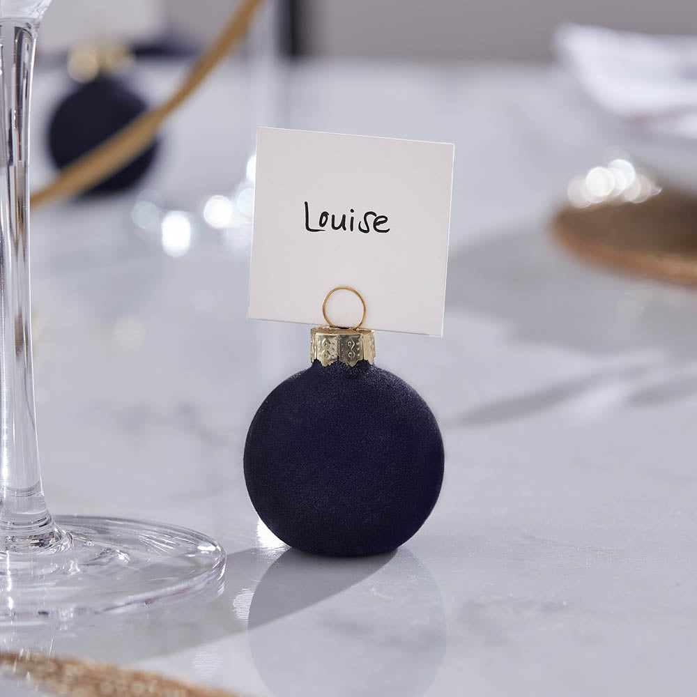 Navy Bauble Place Cards X6