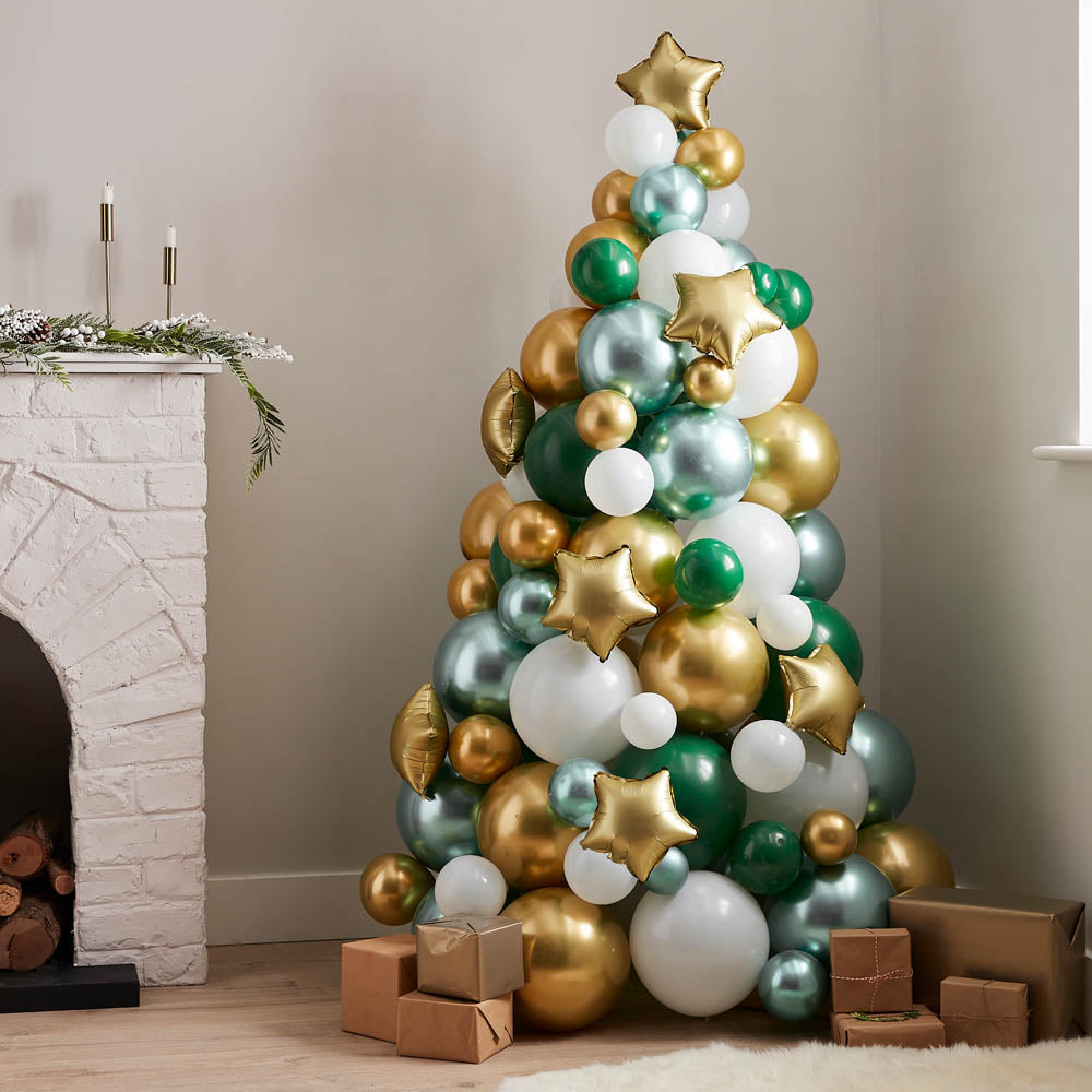 Click to view product details and reviews for Balloon Tree Green Gold And White.
