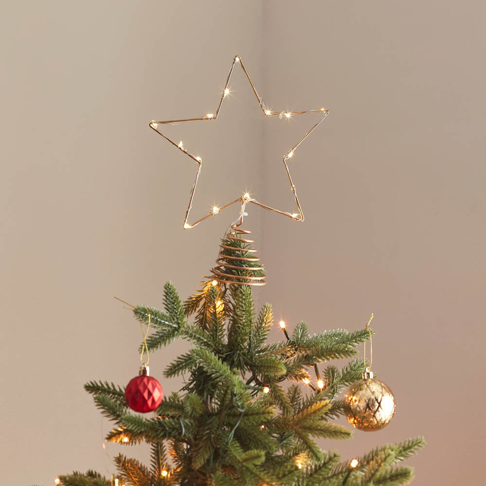Light Up Gold Wire Star Tree Topper
