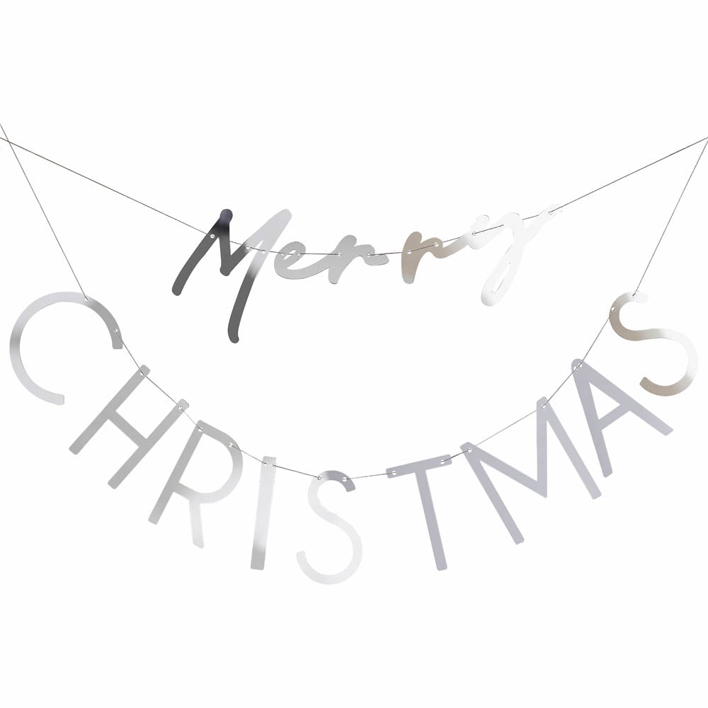 Click to view product details and reviews for Silver Acrylic Merry Christmas Bunting.