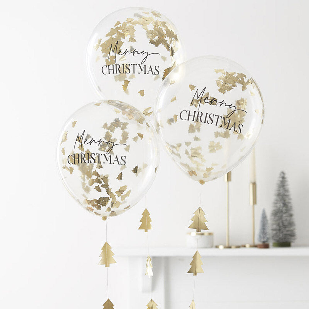 Merry Christmas Tree Confetti Balloons