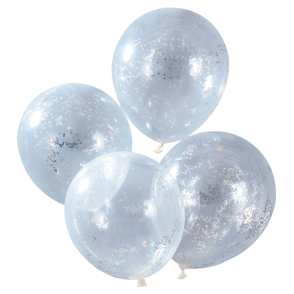 Silver Glitter Confetti Balloons