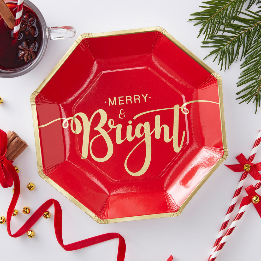 Click to view product details and reviews for Merry Bright Foiled Paper Plates X8.