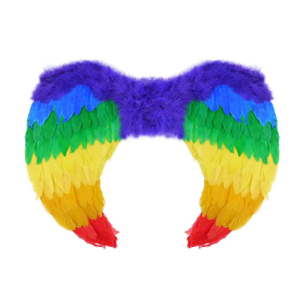 Click to view product details and reviews for Rainbow Faux Feather Adult Wings.