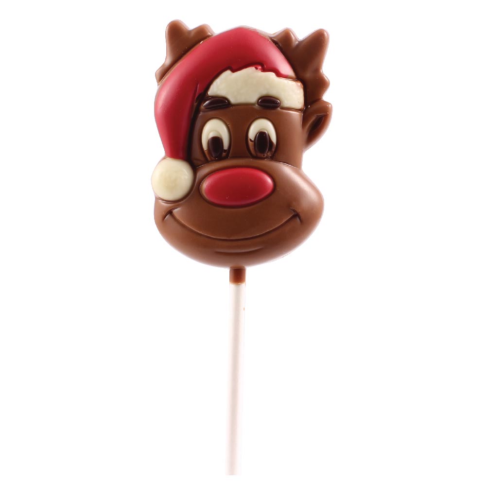 Click to view product details and reviews for Festive Chocolate Treats Rudolph Lolly 30g.