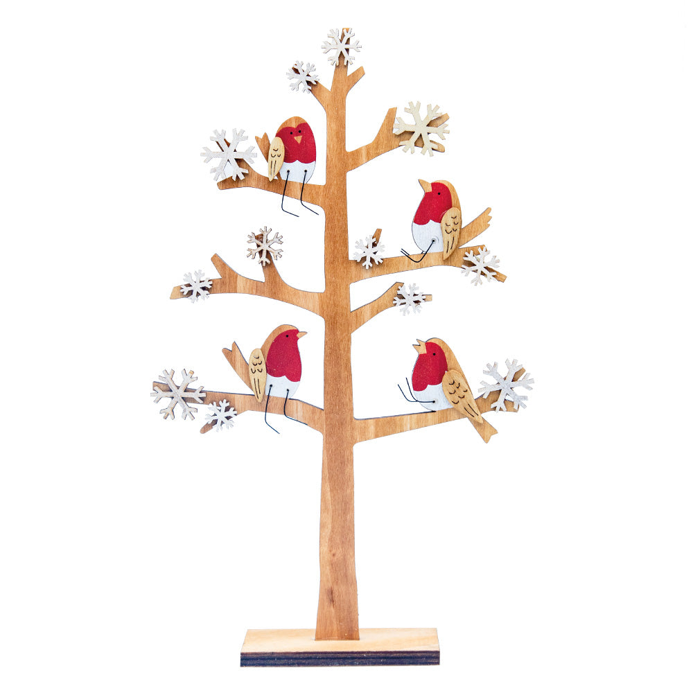 Wooden Tree With Robins