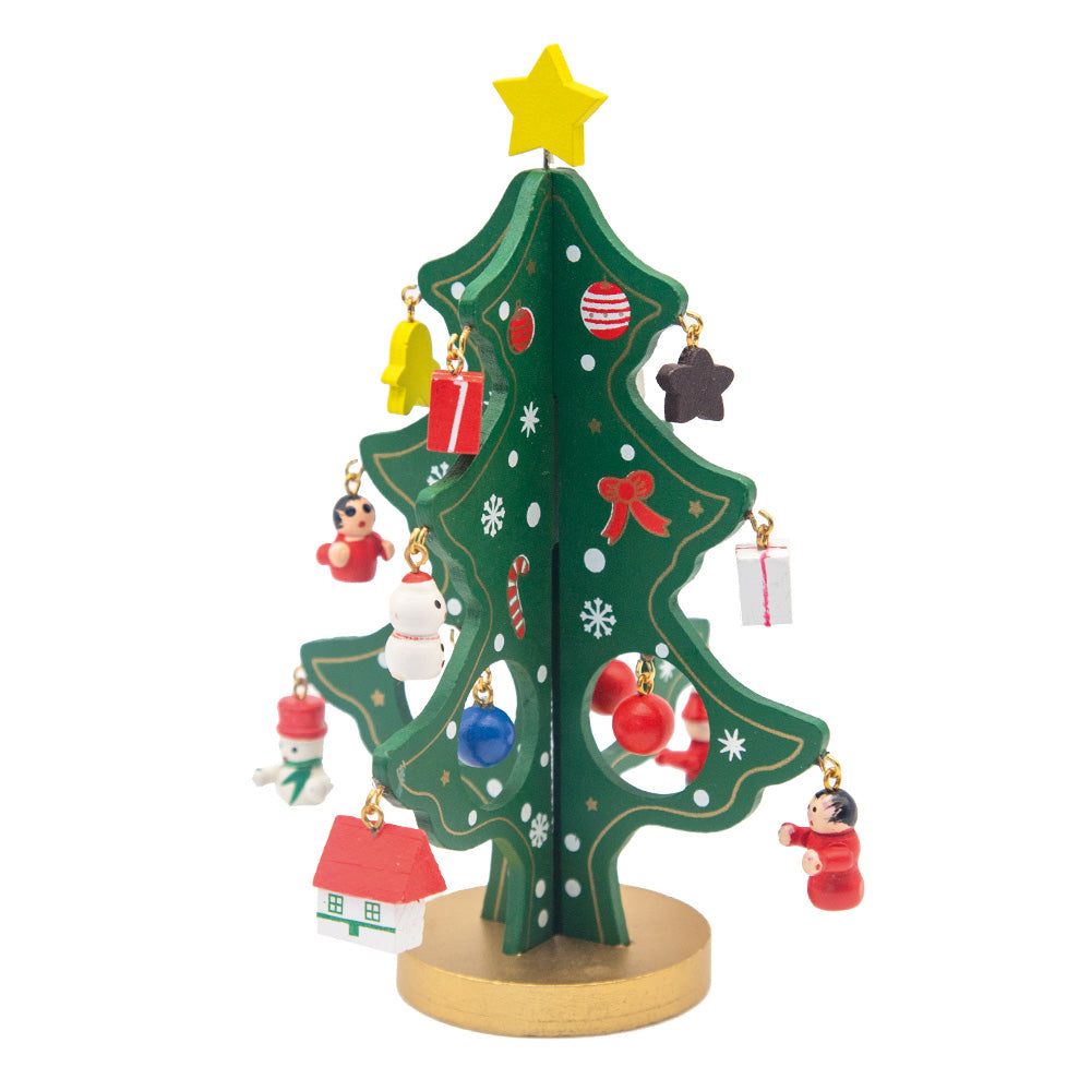 Wooden Tree Decoration Green