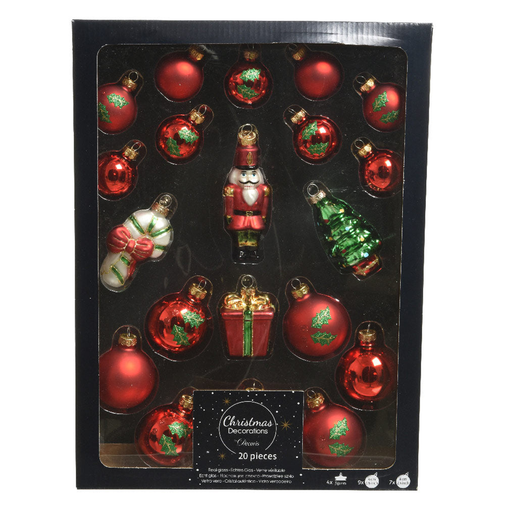 Click to view product details and reviews for Christmas Tree Glass Decorations Set X20.