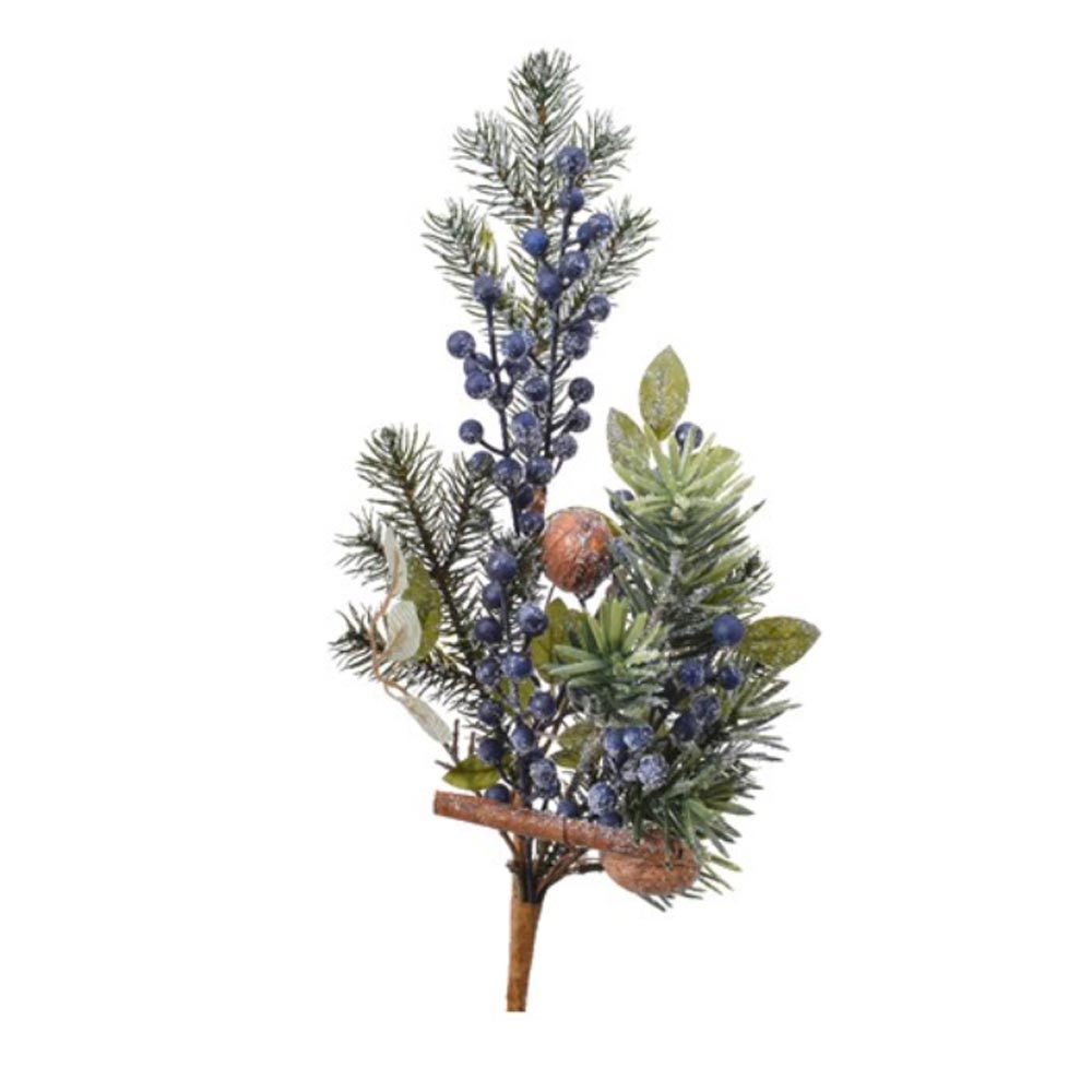 Click to view product details and reviews for Frosted Blue Berries Spray Decoration.