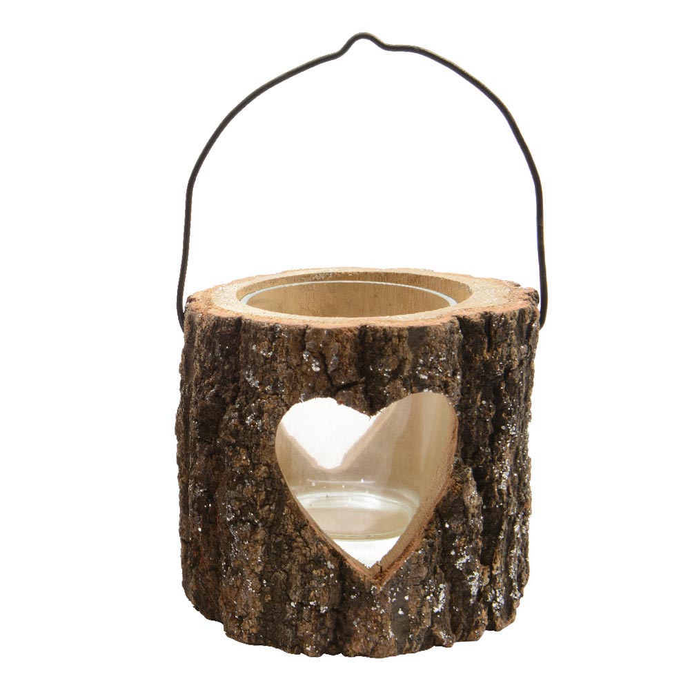 Wooden Tealight Holder Heart