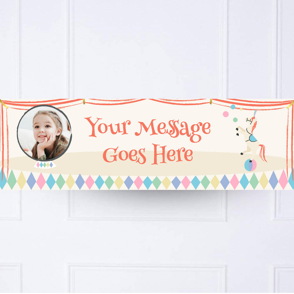 Circus Stallion Personalised Party Banner