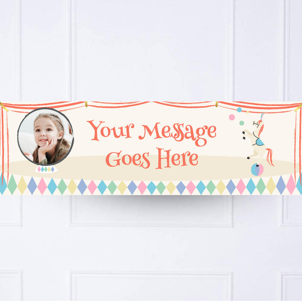 Click to view product details and reviews for Circus Stallion Personalised Party Banner.