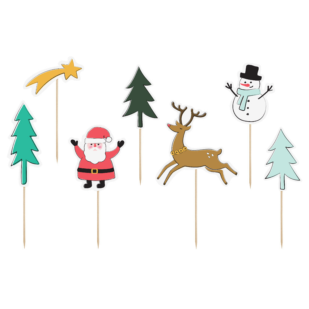 Merry Christmas Cake Toppers X7